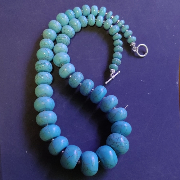 Turquoise necklace graduated stones - Picture 5 of 5